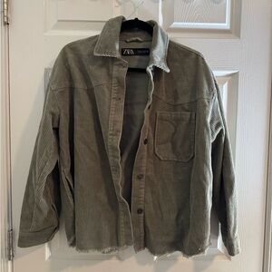 Zara Green Corduroy Shacket
